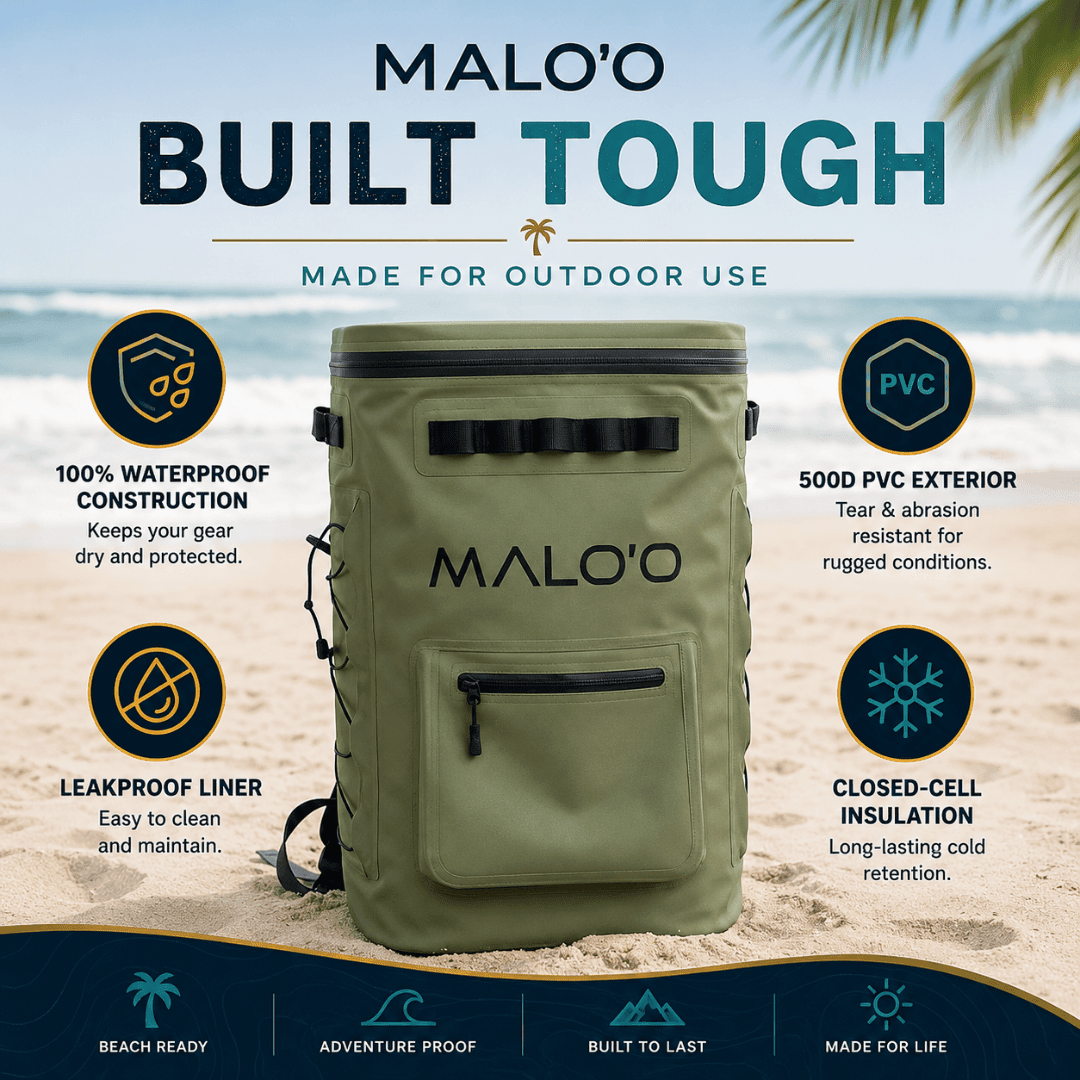 Adventure Backpack Cooler – Insulated Soft Cooler for Beach, Travel & Outdoor Use - Malo'o Racks