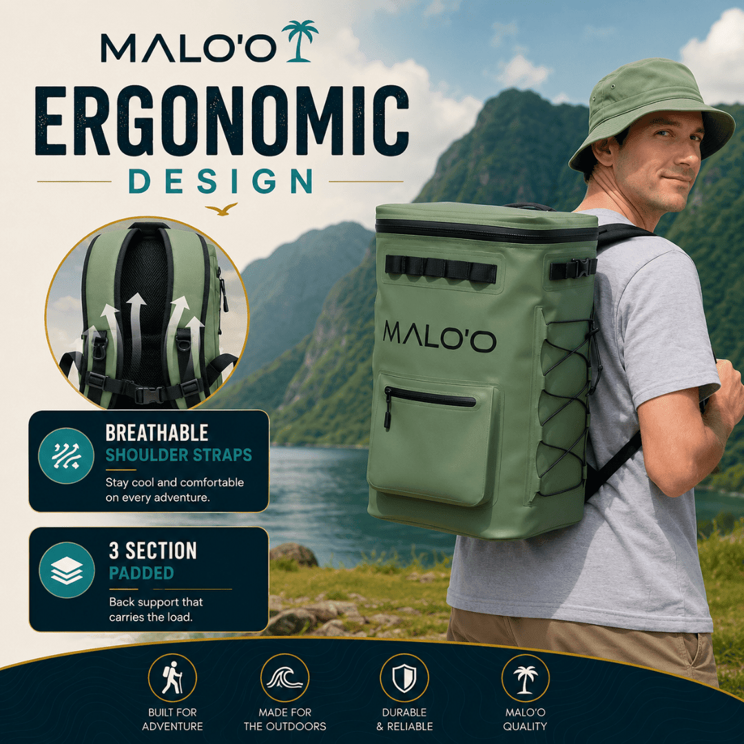 Adventure Backpack Cooler – Insulated Soft Cooler for Beach, Travel & Outdoor Use - Malo'o Racks