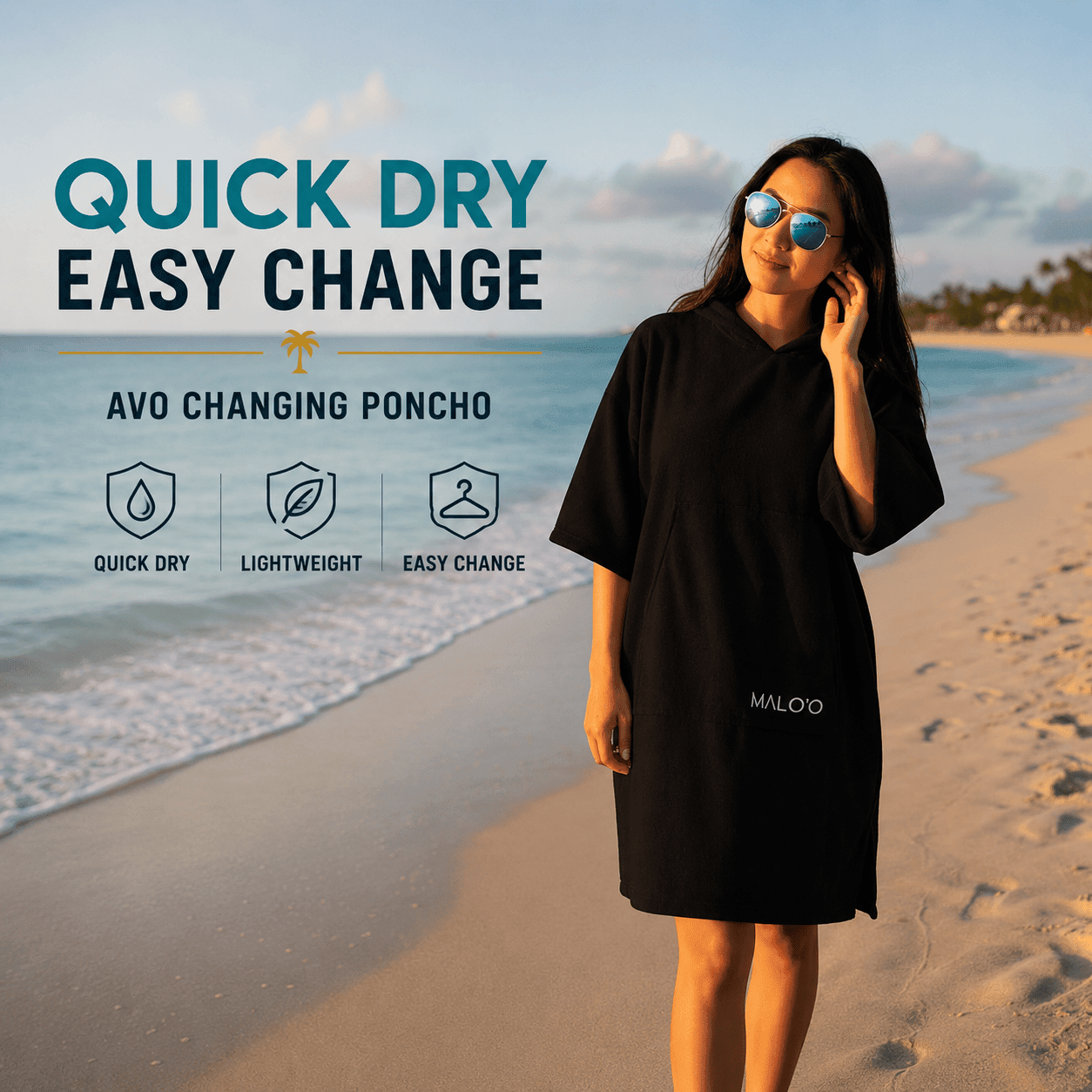 Avo Changing Poncho– Comfortable Surf & Beach Poncho for Outdoor Life - Malo'o Racks