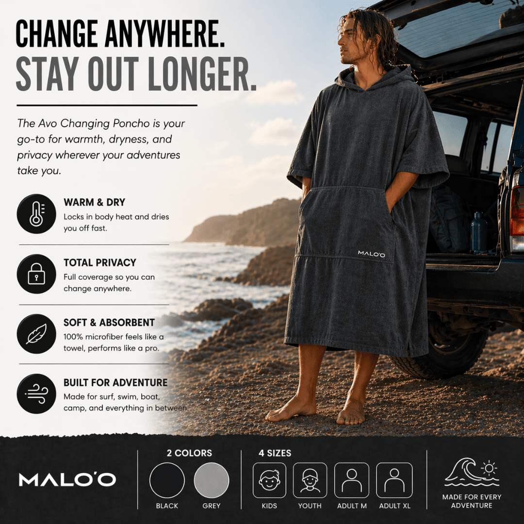 Avo Changing Poncho– Comfortable Surf & Beach Poncho for Outdoor Life - Malo'o Racks