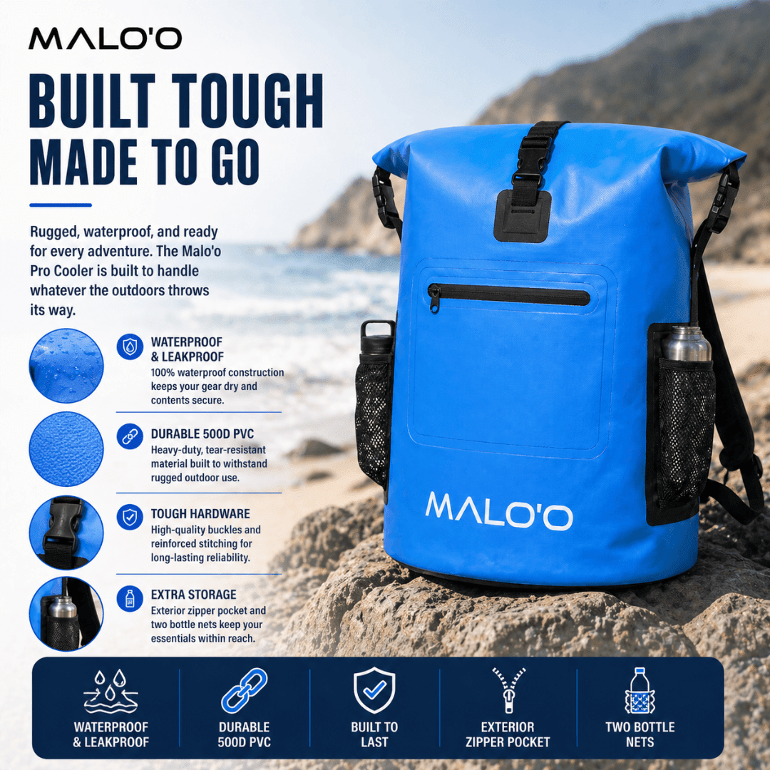 Backpack Cooler – Insulated Soft Cooler for Beach, Travel & Outdoor Use - Malo'o Racks