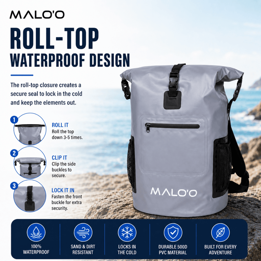 Backpack Cooler – Insulated Soft Cooler for Beach, Travel & Outdoor Use - Malo'o Racks