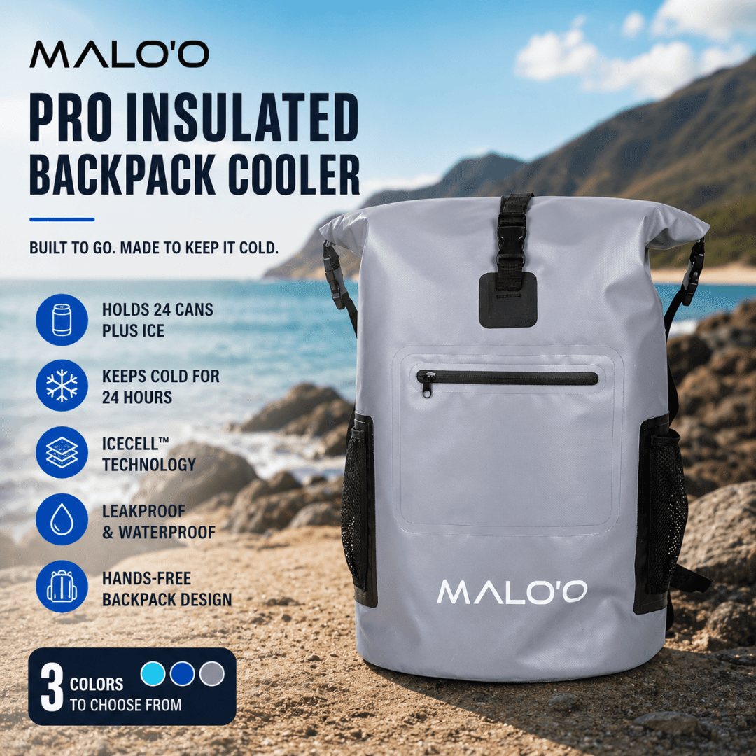 Backpack Cooler – Insulated Soft Cooler for Beach, Travel & Outdoor Use - Malo'o Racks