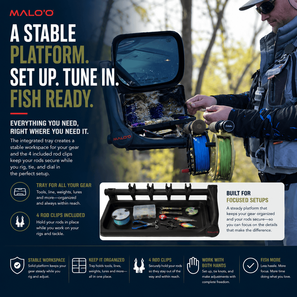 DryRack Fishing Rod Holder – Portable Rod Rack for Vehicle & Outdoor Use - Malo'o Racks
