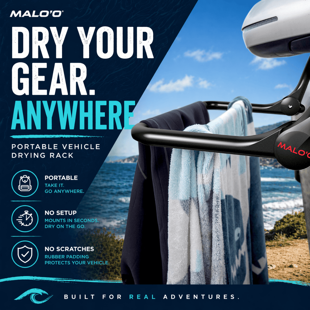 DryRack Portable Drying Rack – Vehicle - Mounted Gear Dryer for Surf, Beach & Outdoor Use - Malo'o Racks