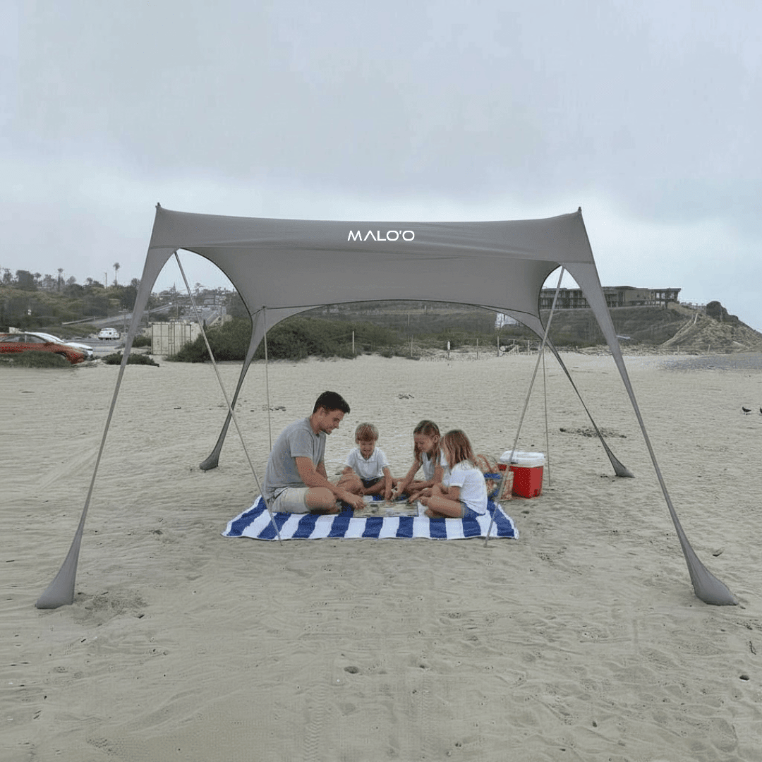 DualShade 10x10 Beach Canopy – Instant Sun Shelter & Vehicle - Mounted Awning - Malo'o Racks