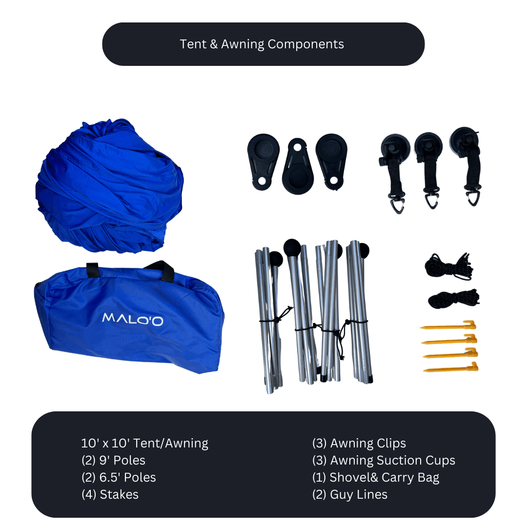 DualShade™ 10x10 - Instant beach shade. Vehicle - ready awning - Malo'o Racks