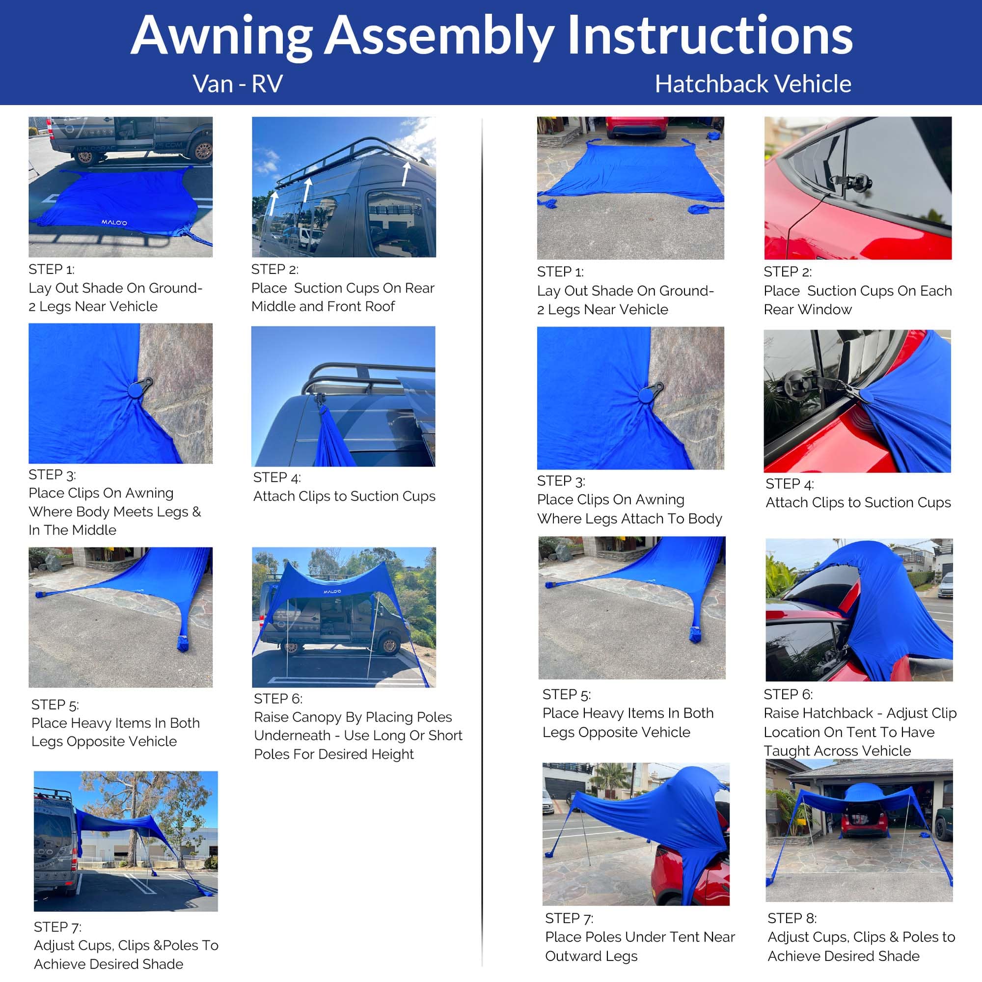 DualShade™ 10x10 - Instant beach shade. Vehicle - ready awning - Malo'o Racks