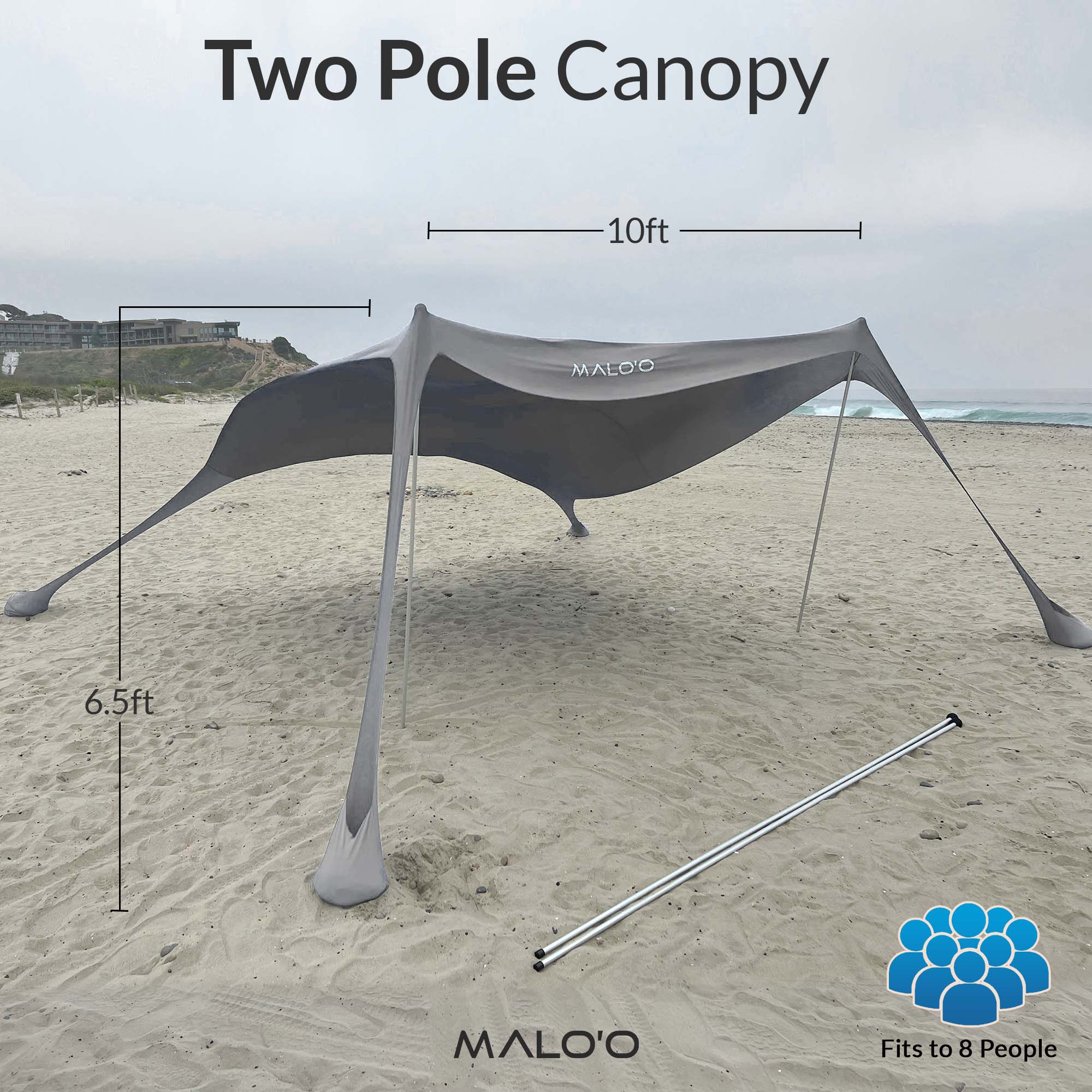DualShade™ 10x10 - Instant beach shade. Vehicle - ready awning - Malo'o Racks