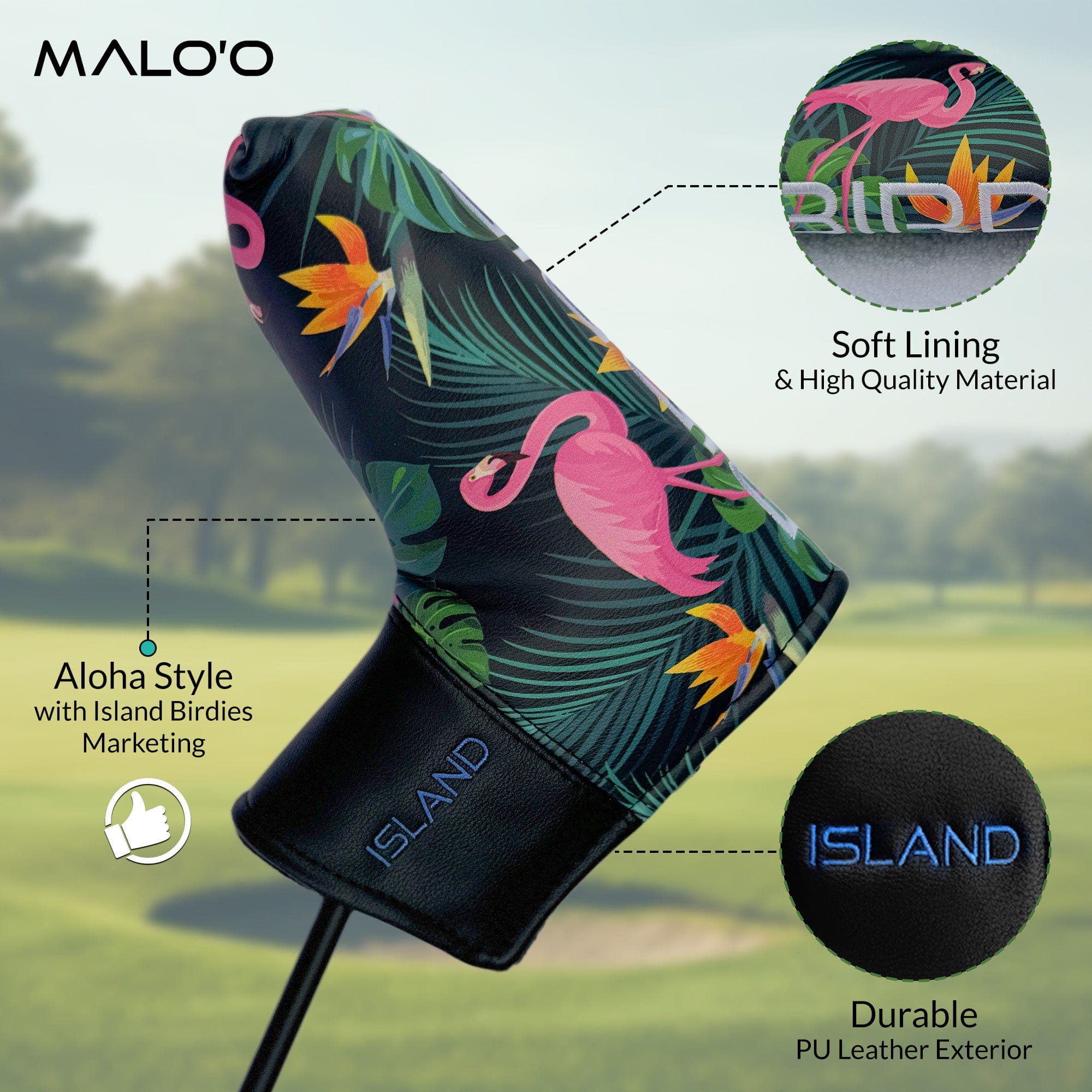 Island Birdies Blade Putter Cover - Malo'o Racks