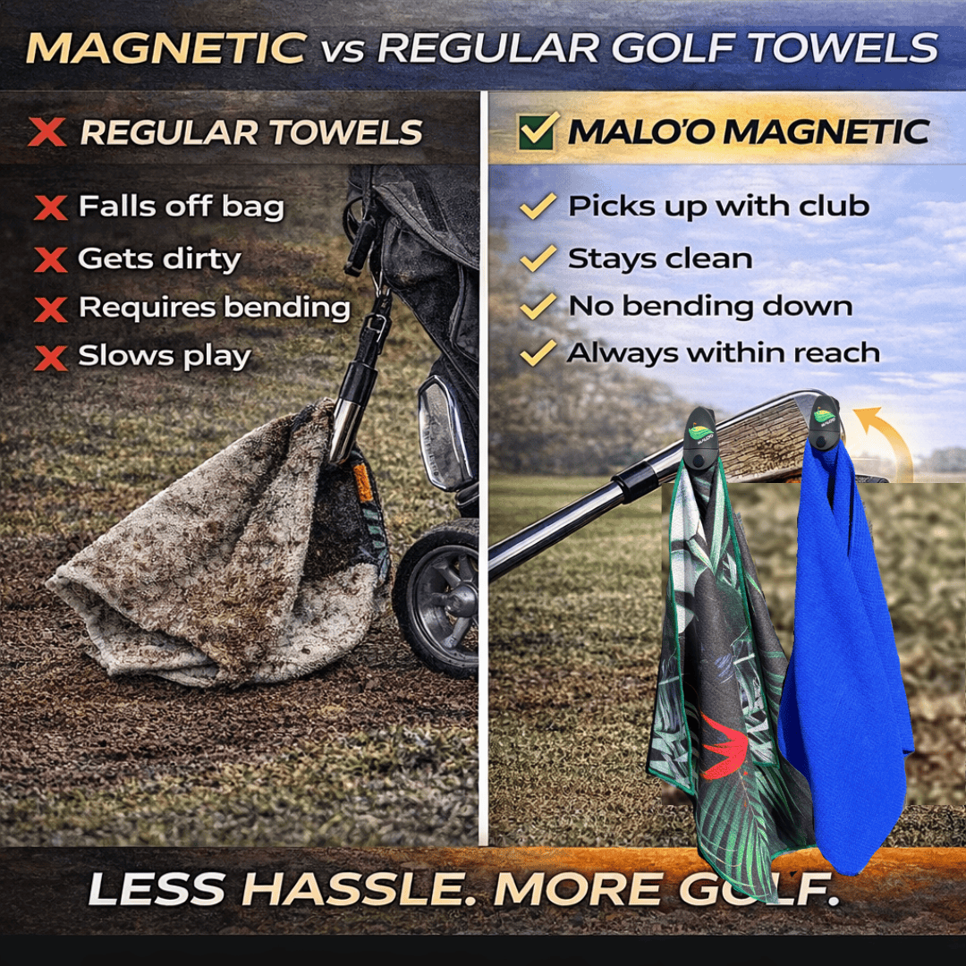 Magnetic Golf Towels (2 - Pack) – Premium Golf Towels for Bags & Carts - Malo'o Racks
