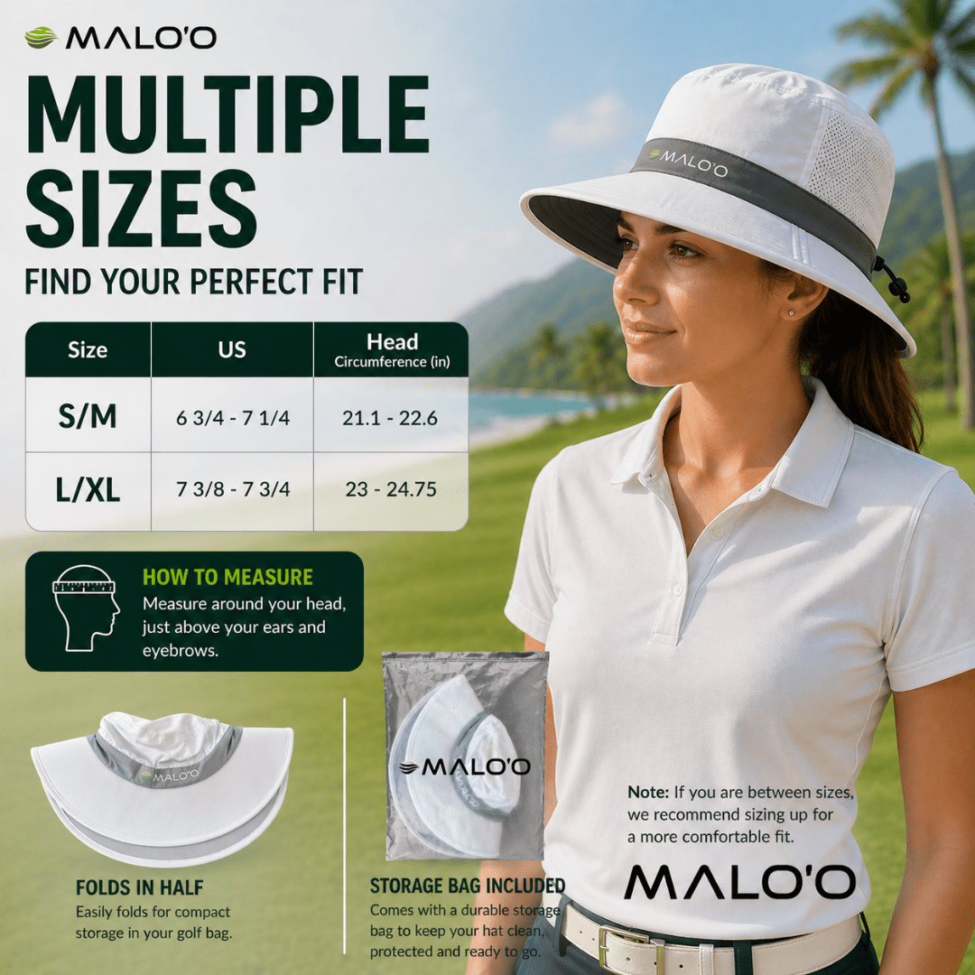 Malo'o Racks Papale Golf Hat – Lightweight Sun Protection Hat for Golf & Outdoor Use
