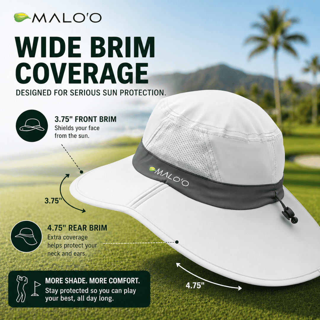Malo'o Racks Papale Golf Hat – Lightweight Sun Protection Hat for Golf & Outdoor Use