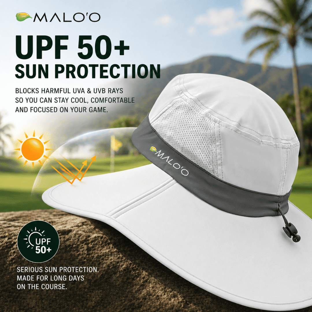 Malo'o Racks Papale Golf Hat – Lightweight Sun Protection Hat for Golf & Outdoor Use