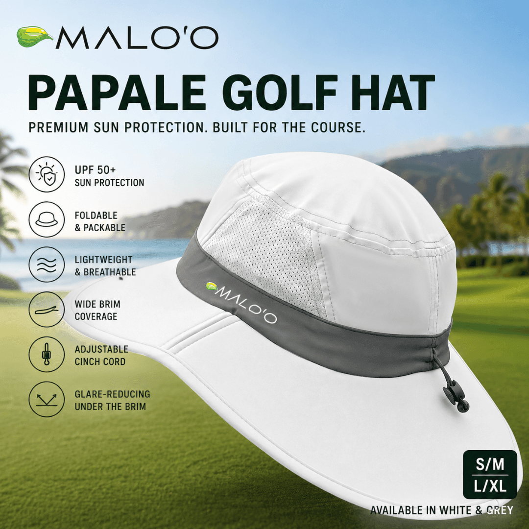 Malo'o Racks Papale Golf Hat – Lightweight Sun Protection Hat for Golf & Outdoor Use