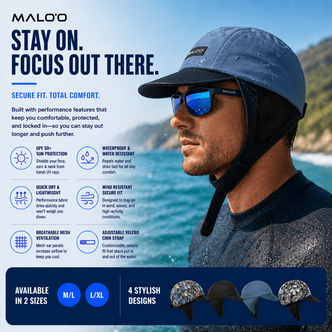 Malo'o Watersports Hat | Surf, Paddle & Sun Protection Hat - Malo'o Racks