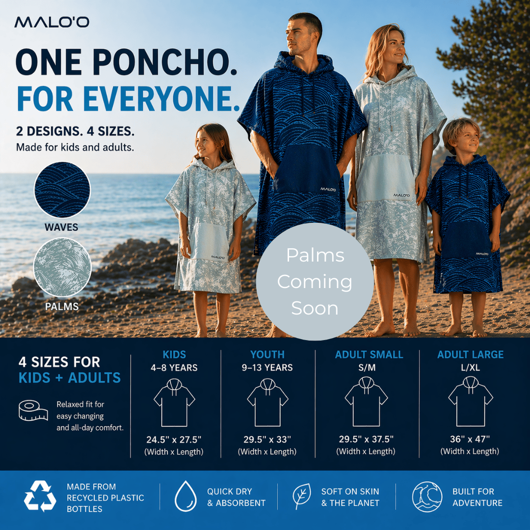 Nalu Changing Poncho – Quick - Dry Surf Poncho & Hooded Towel for Beach & Swim - Malo'o Racks