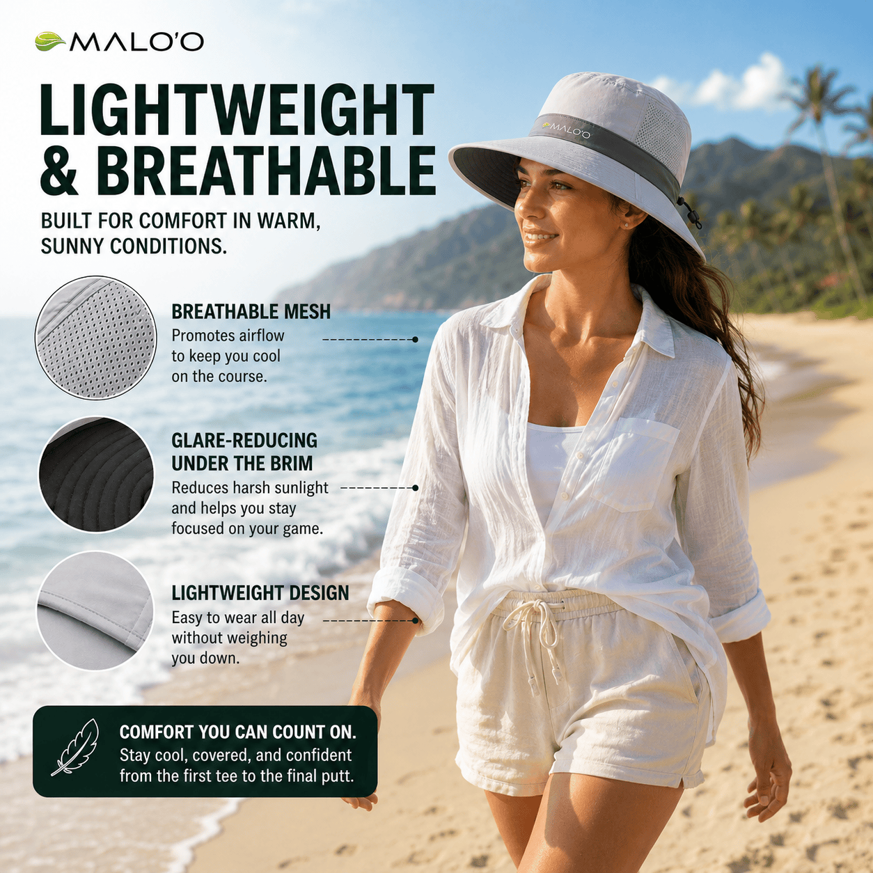 Papale Sun Hat – Lightweight Sun Protection Hat for Outdoor Use - Malo'o Racks