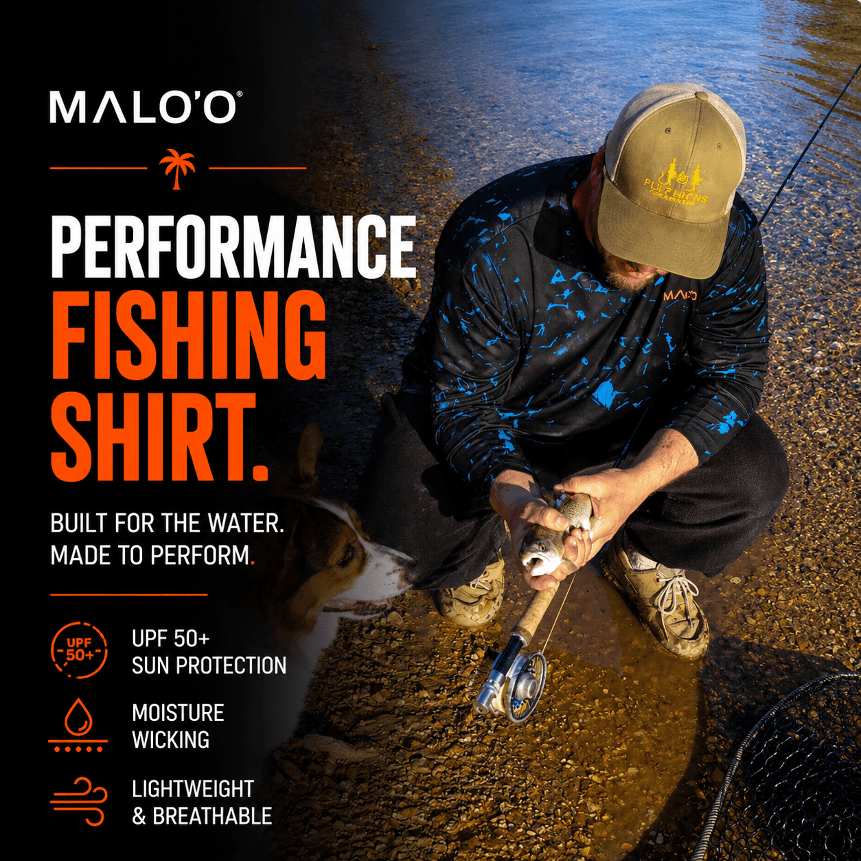 Performance Fishing Shirt – Quick - Dry, Sun Protection Shirt for Fishing & Outdoor Use - Malo'o Racks