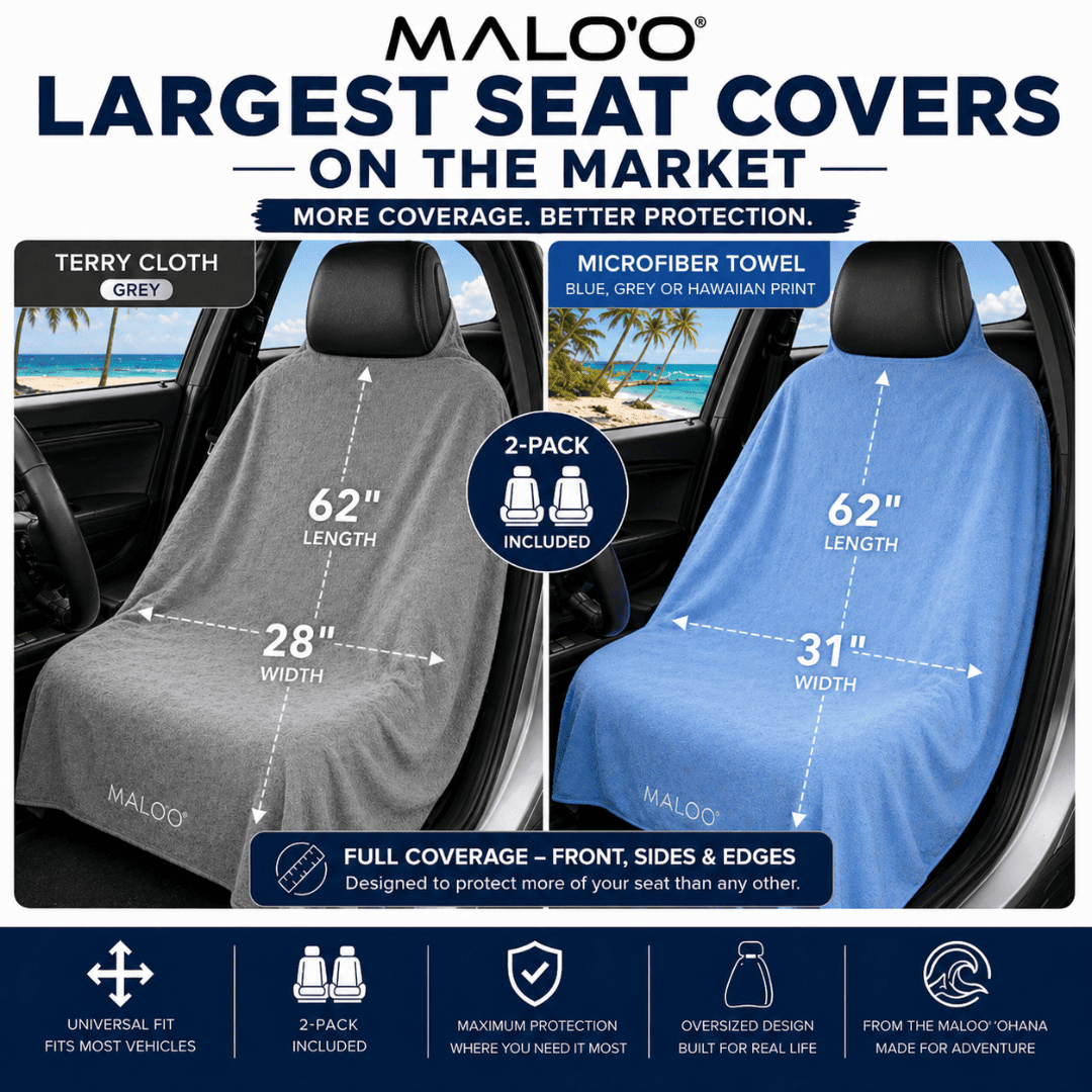 SeatGuard Terry Cloth Car Seat Cover (2 - Pack) – Soft, Absorbent Seat Protector for Beach, Gym & Travel - Malo'o Racks
