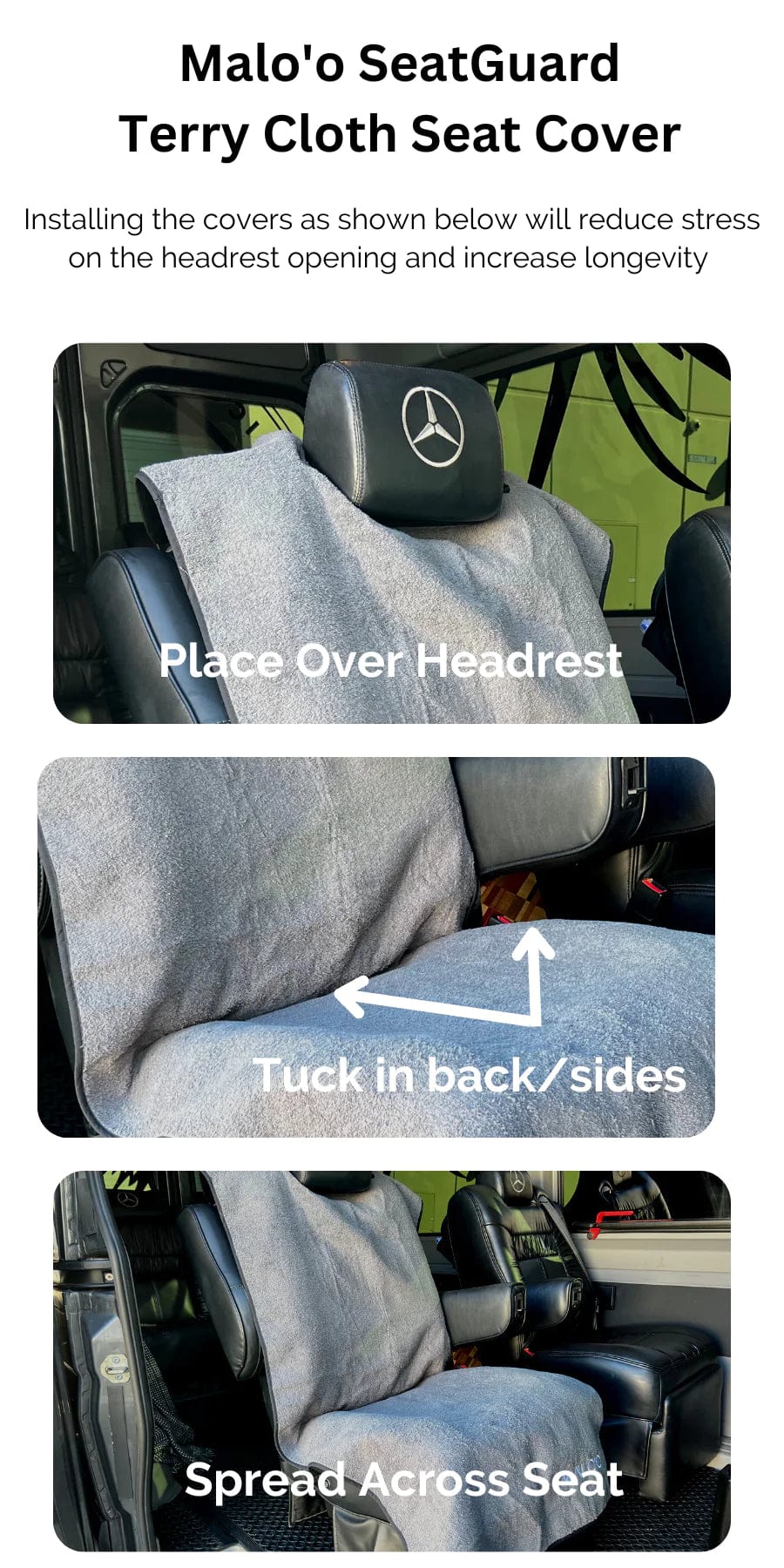 SeatGuard Terry Cloth Car Seat Cover (pair) - Malo'o Racks