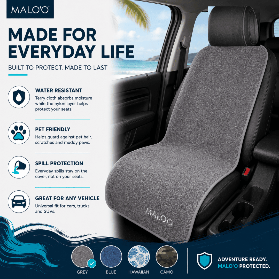 SeatGuard Terry Cloth Seat Cover (2-Pack) – Soft, Absorbent Seat Protector for Beach, Gym & Travel - Malo'o Racks
