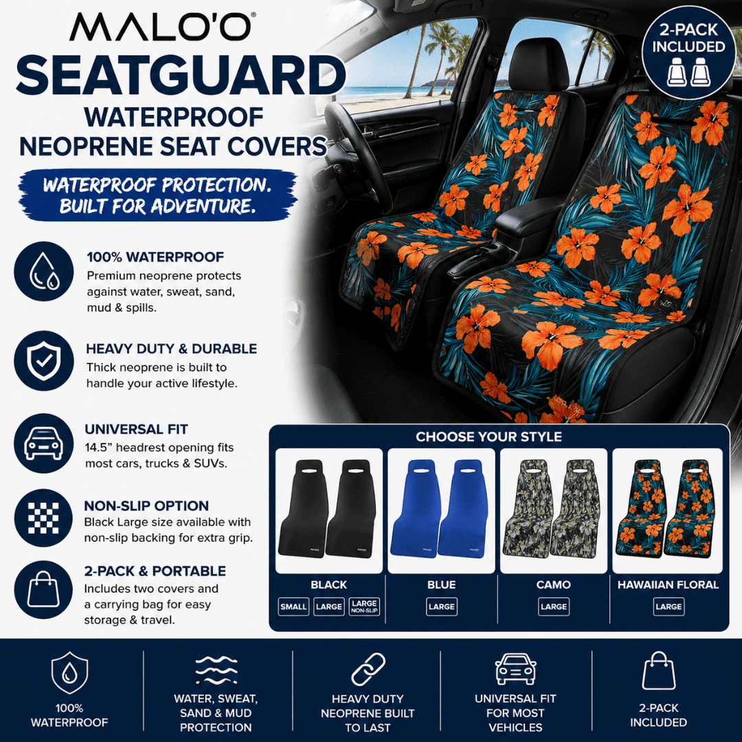SeatGuard Waterproof Car Seat Cover (2 - Pack) – Durable Seat Protector for Beach, Gym & Pets - Malo'o Racks