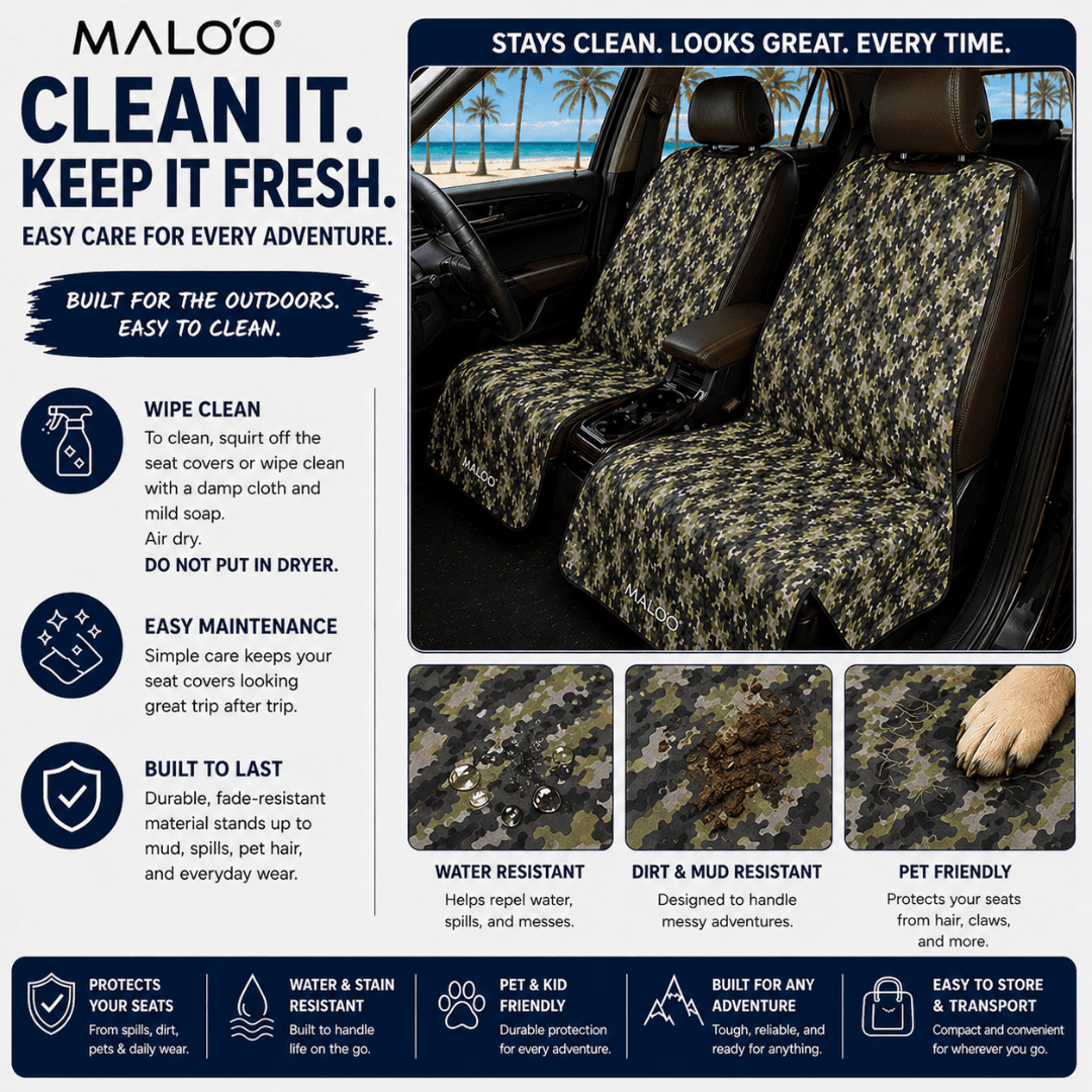 SeatGuard Waterproof Car Seat Cover (2 - Pack) – Durable Seat Protector for Beach, Gym & Pets - Malo'o Racks
