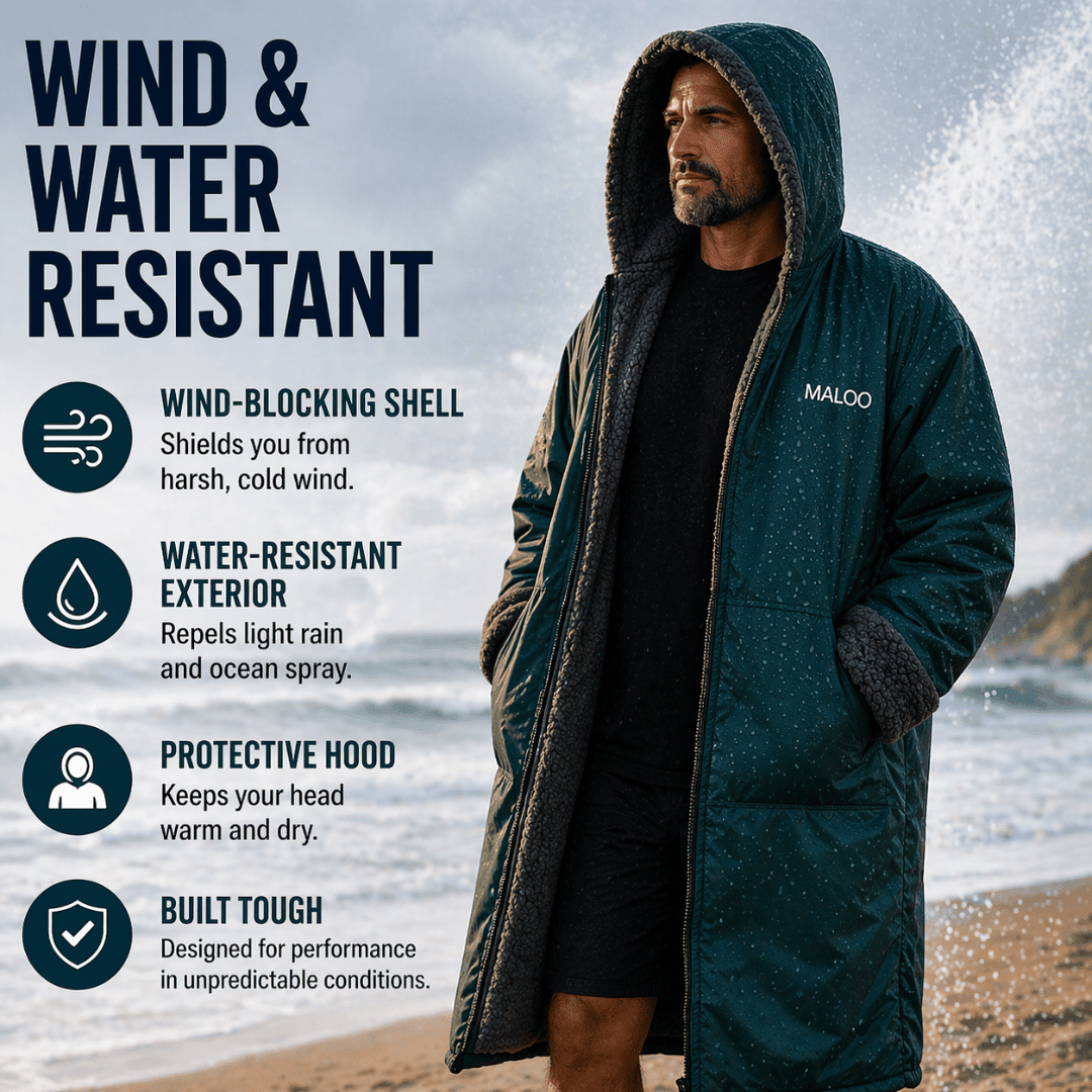 WaterParka – Waterproof Surf & Cold Plunge Parka for Changing & Warmth - Malo'o Racks