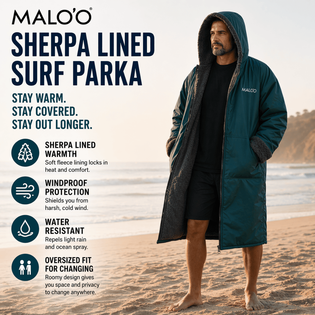 WaterParka – Waterproof Surf & Cold Plunge Parka for Changing & Warmth - Malo'o Racks