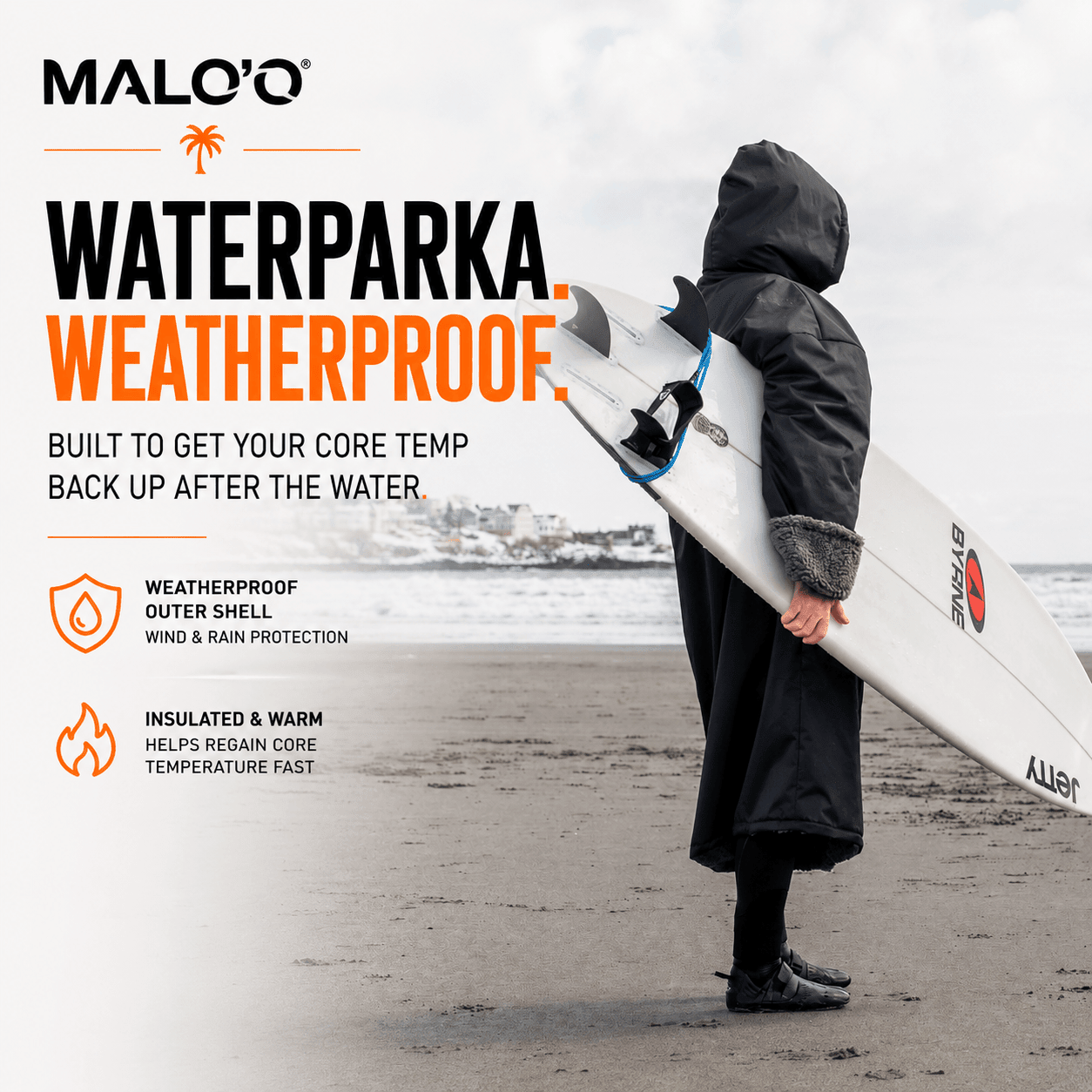 WaterParka – Waterproof Surf & Cold Plunge Parka for Changing & Warmth - Malo'o Racks