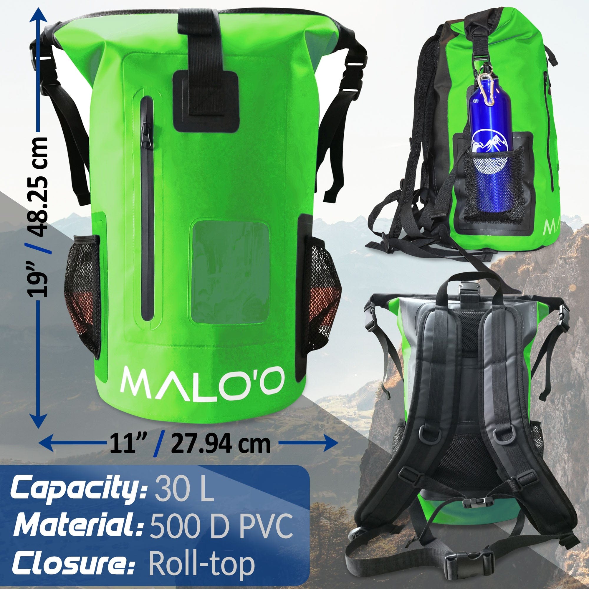 DryPack 30 Liter Waterproof Backpack - Malo'o Racks
